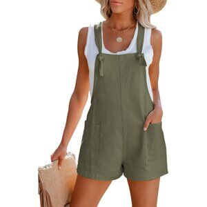 Women's Summer Casual Sleeveless Rompers Loose Spaghetti Strap Denim Shorts